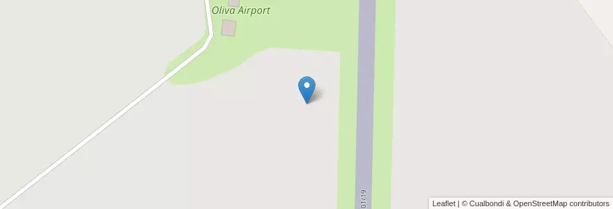 Mapa de ubicacion de Oliva Airport en アルゼンチン, コルドバ州, Departamento Tercero Arriba, Pedanía Zorros, Municipio De Oliva.
