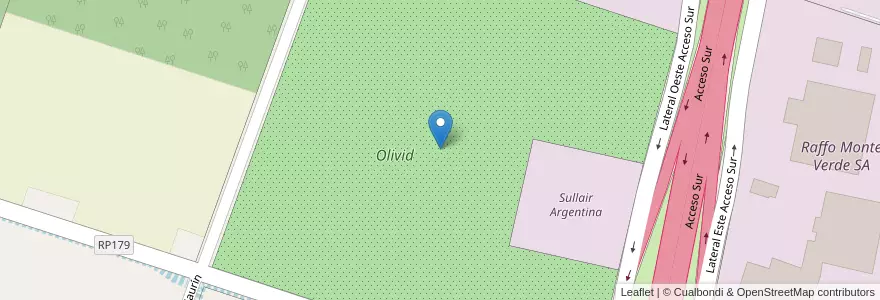 Mapa de ubicacion de Olivid en Arjantin, San Juan, Şili, Pocito.