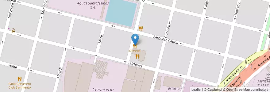 Mapa de ubicacion de Olmedo en الأرجنتين, سانتا في, إدارة العاصمة, سانتا في العاصمة, سانتا في.