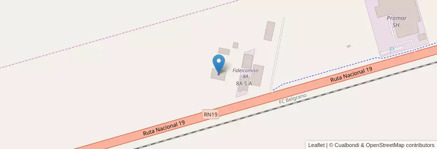 Mapa de ubicacion de Olpimar Arroyito en 아르헨티나, Córdoba, Departamento San Justo, Municipio Arroyito, Pedanía San Francisco, Arroyito.