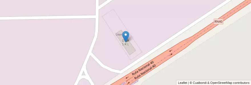 Mapa de ubicacion de OMA S.R.L en Arjantin, Şili, Mendoza, Departamento Las Heras, Distrito El Resguardo.