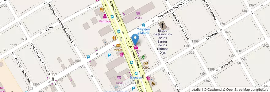 Mapa de ubicacion de Omint en Argentinië, Buenos Aires, Partido De Vicente López, Vicente López.