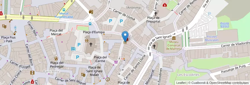 Mapa de ubicacion de Òmnium Cultural Bages - Moianès en إسبانيا, كتالونيا, برشلونة, Bages, Manresa.
