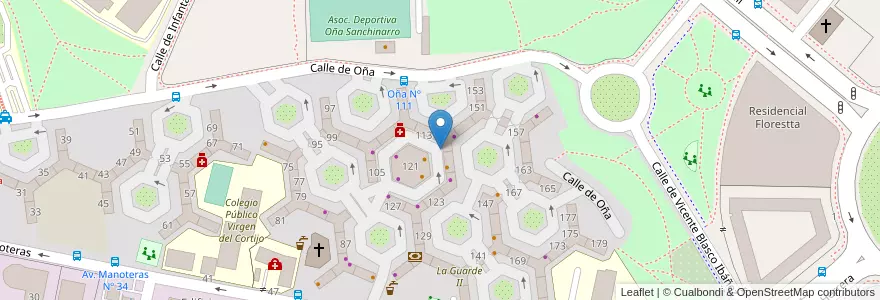 Mapa de ubicacion de OÑA, CALLE, DE,115 en Испания, Мадрид, Мадрид, Área Metropolitana De Madrid Y Corredor Del Henares, Мадрид.