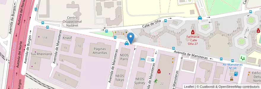 Mapa de ubicacion de OÑA, CALLE, DE,3 en Испания, Мадрид, Мадрид, Área Metropolitana De Madrid Y Corredor Del Henares, Мадрид.