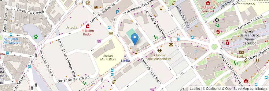 Mapa de ubicacion de Ona Mar 99.7 FM en اسپانیا, Catalunya, Barcelona, Barcelonès, Badalona.
