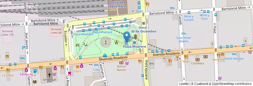Mapa de ubicacion de Once, Balvanera en Argentinië, Ciudad Autónoma De Buenos Aires, Comuna 3, Buenos Aires.