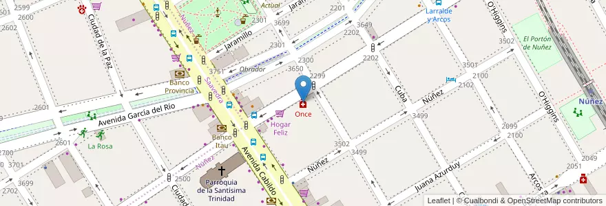Mapa de ubicacion de Once, Nuñez en アルゼンチン, Ciudad Autónoma De Buenos Aires, ブエノスアイレス, Comuna 13.