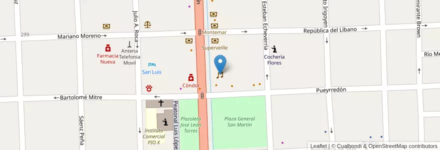Mapa de ubicacion de ONE en الأرجنتين, تشيلي, Mendoza, Departamento Tunuyán, Distrito Ciudad De Tunuyán.