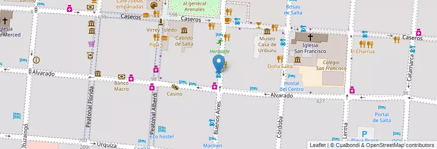 Mapa de ubicacion de One Car Rental en アルゼンチン, サルタ州, Capital, Municipio De Salta, Salta.