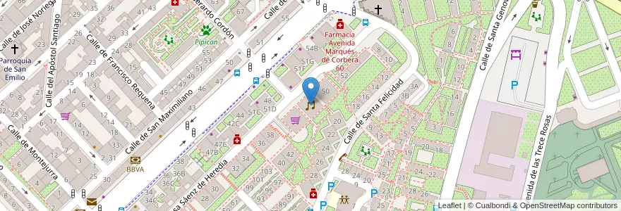 Mapa de ubicacion de One way en Spanien, Autonome Gemeinschaft Madrid, Autonome Gemeinschaft Madrid, Área Metropolitana De Madrid Y Corredor Del Henares, Madrid.