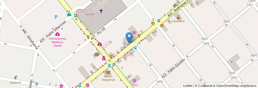 Mapa de ubicacion de Oniture en Arjantin, Buenos Aires, Partido De Tres De Febrero, Santos Lugares.