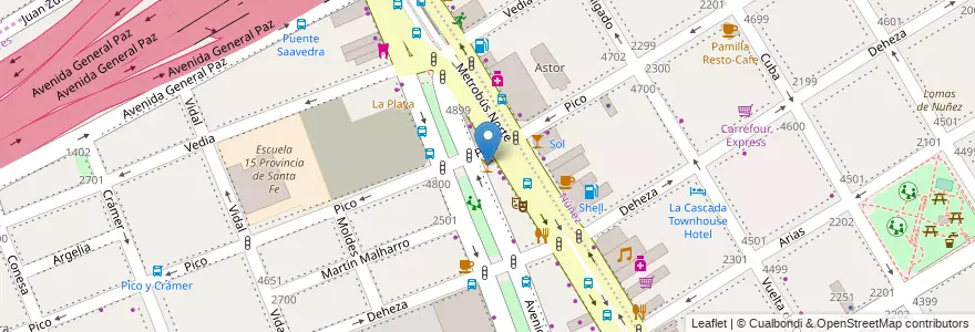 Mapa de ubicacion de Open Bar, Saavedra en آرژانتین, Ciudad Autónoma De Buenos Aires, Buenos Aires, Comuna 13, Vicente López.