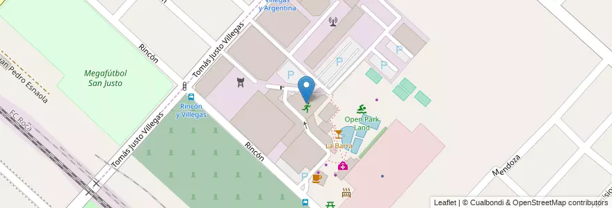 Mapa de ubicacion de Open Park Wellness Center en Argentine, Province De Buenos Aires, Partido De La Matanza, San Justo.