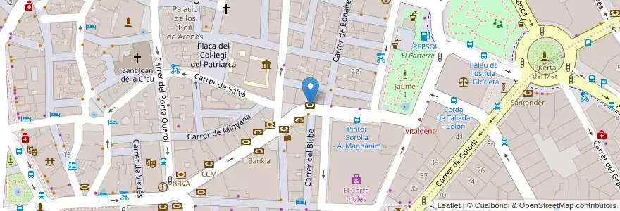 Mapa de ubicacion de OpenFinance en اسپانیا, Comunitat Valenciana, València / Valencia, Comarca De València, València.