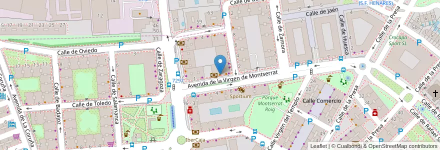 Mapa de ubicacion de O'pote en İspanya, Comunidad De Madrid, Comunidad De Madrid, Área Metropolitana De Madrid Y Corredor Del Henares, San Fernando De Henares, Coslada.