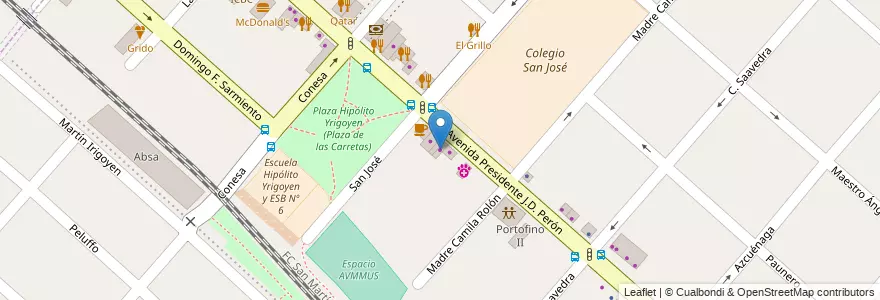 Mapa de ubicacion de Optica Bedini en アルゼンチン, ブエノスアイレス州, Partido De San Miguel, Muñiz.