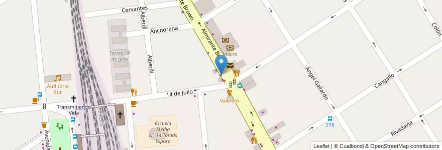 Mapa de ubicacion de Optica Foto Focal en Аргентина, Буэнос-Айрес, Partido De Lomas De Zamora, Temperley.