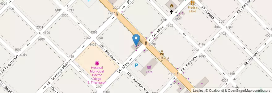Mapa de ubicacion de Optica Mitre en Argentina, Buenos Aires, Partido De General San Martín, Villa Lynch.