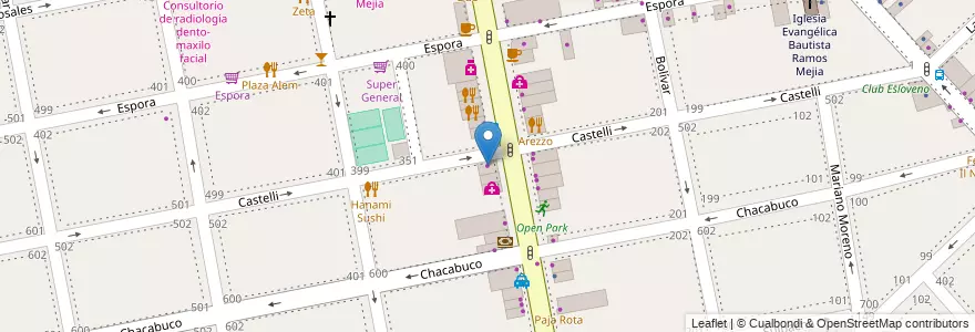 Mapa de ubicacion de Óptica Ortopedia en Arjantin, Buenos Aires, Partido De La Matanza, Ramos Mejía.