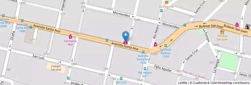 Mapa de ubicacion de Optica Vistana en 阿根廷, Córdoba, Departamento Capital, Pedanía Capital, Córdoba, Municipio De Córdoba.