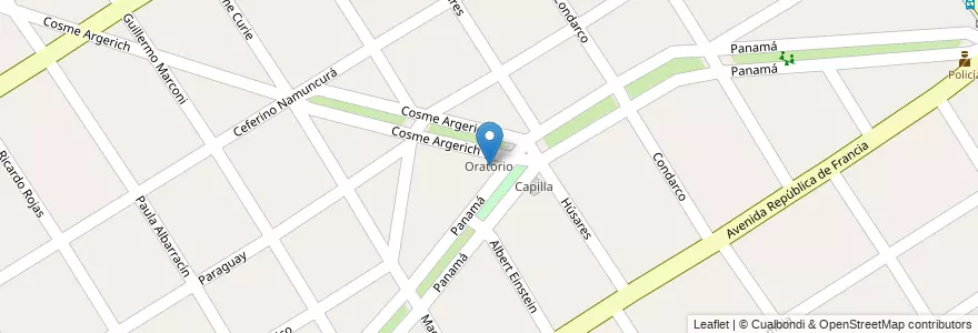 Mapa de ubicacion de Oratorio en アルゼンチン, ブエノスアイレス州, Partido De Quilmes, Ezpeleta.