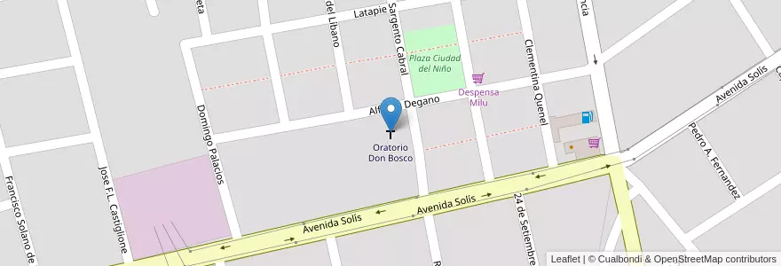 Mapa de ubicacion de Oratorio Don Bosco en アルゼンチン, サンティアゴ・デル・エステロ州, Departamento Capital, Santiago Del Estero.