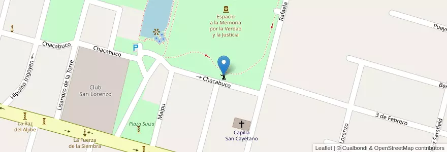 Mapa de ubicacion de Oratorio Nuestra Señora del Huerto en Argentinien, Santa Fe, Departamento Las Colonias, Municipio De Esperanza, Esperanza.