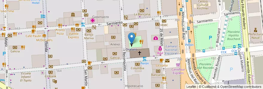 Mapa de ubicacion de Oratorio, San Nicolas en Arjantin, Ciudad Autónoma De Buenos Aires, Comuna 1, Buenos Aires.