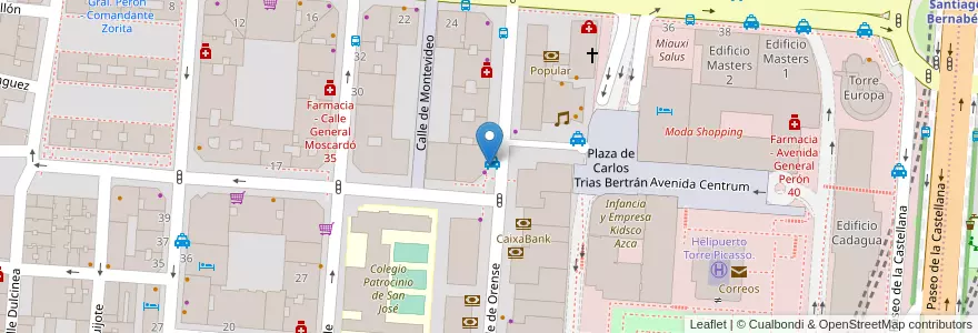 Mapa de ubicacion de ORENSE, CALLE, DE,23 en اسپانیا, بخش خودمختار مادرید, بخش خودمختار مادرید, Área Metropolitana De Madrid Y Corredor Del Henares, مادرید.