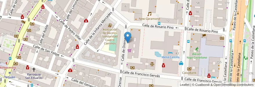 Mapa de ubicacion de ORENSE, CALLE, DE,68 en اسپانیا, بخش خودمختار مادرید, بخش خودمختار مادرید, Área Metropolitana De Madrid Y Corredor Del Henares, مادرید.