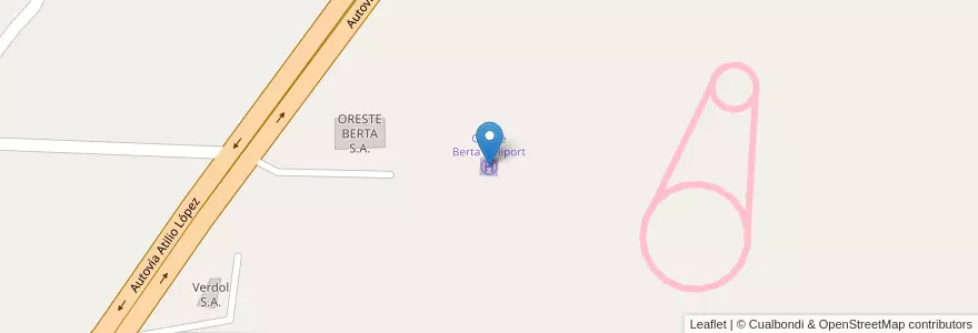 Mapa de ubicacion de Oreste Berta Heliport en آرژانتین, Córdoba, Departamento Santa María, Pedanía Alta Gracia, Municipio De Alta Gracia, Alta Gracia.