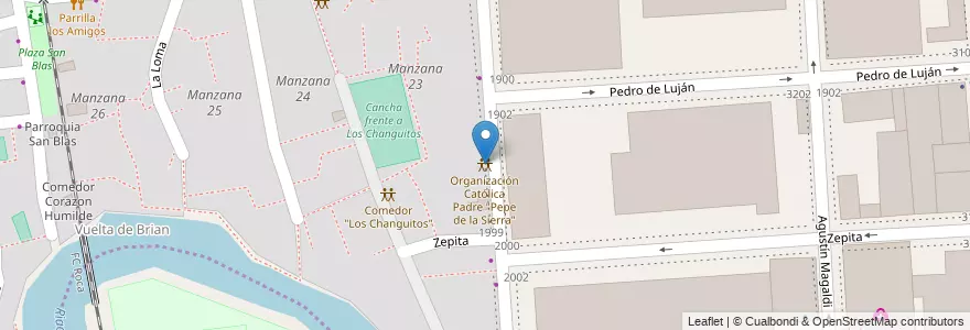 Mapa de ubicacion de Organización Católica Padre "Pepe de la Sierra", Barracas en Argentina, Ciudad Autónoma De Buenos Aires, Partido De Avellaneda, Buenos Aires.