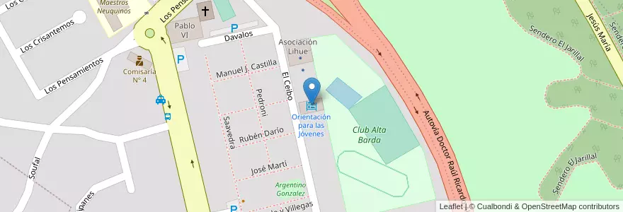 Mapa de ubicacion de Orientación para las Jóvenes en Arjantin, Şili, Neuquén, Departamento Confluencia, Municipio De Neuquén, Neuquén.