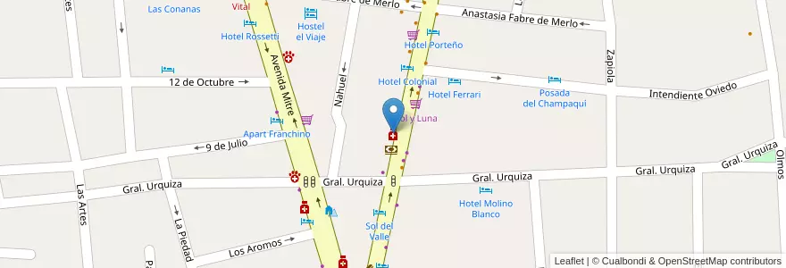 Mapa de ubicacion de Orioni en Аргентина, Кордова, Departamento San Alberto, Pedanía Tránsito, Mina Clavero, Municipio De Mina Clavero.