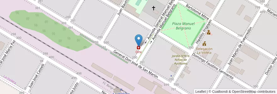 Mapa de ubicacion de Orsi en Argentina, Buenos Aires, Partido De Pergamino, La Violeta.