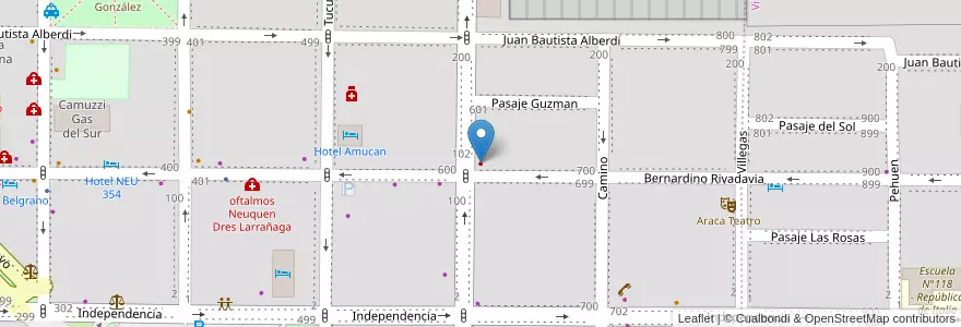 Mapa de ubicacion de Ortodoncia J. Favier en Arjantin, Şili, Neuquén, Departamento Confluencia, Municipio De Neuquén, Neuquén.