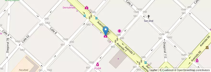 Mapa de ubicacion de Ortopedia Cirugia, Casco Urbano en Argentinië, Buenos Aires, Partido De La Plata, La Plata.