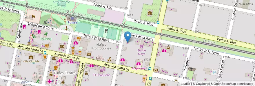 Mapa de ubicacion de Ortopedia Integral Funes en 阿根廷, Santa Fe, Departamento Rosario, Municipio De Funes, Funes.