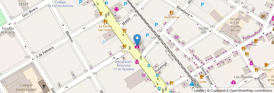 Mapa de ubicacion de Ortopedia San Isidoro en Arjantin, Buenos Aires, Partido De San Isidro, San Isidro.