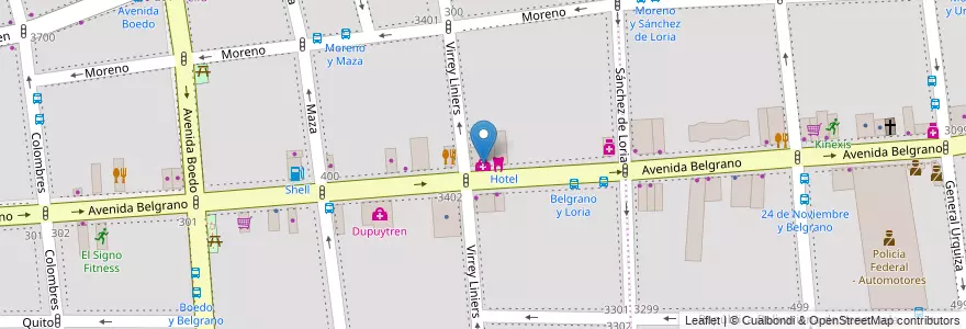Mapa de ubicacion de Ortopedia Superar, Almagro en Arjantin, Ciudad Autónoma De Buenos Aires, Comuna 5, Buenos Aires.