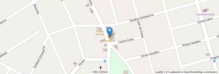 Mapa de ubicacion de O'sabores en Argentinië, Buenos Aires, Partido De Tigre, Don Torcuato.