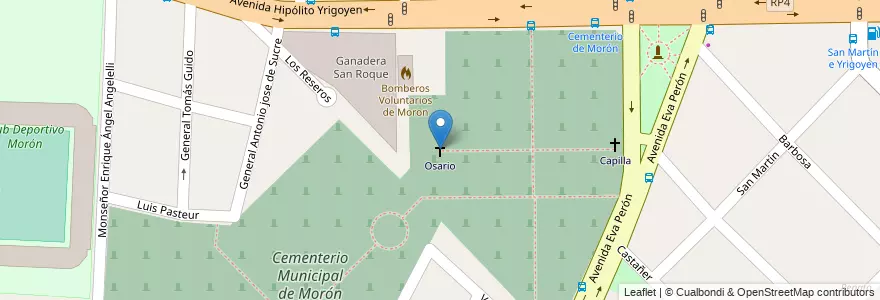 Mapa de ubicacion de Osario en Argentina, Buenos Aires, Partido De Morón, Morón.