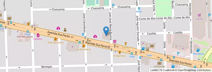 Mapa de ubicacion de Oscar Guerrero SA en الأرجنتين, سانتا في, Departamento Rosario, Municipio De Rosario, روساريو.