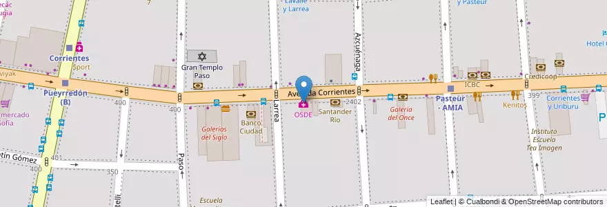 Mapa de ubicacion de OSDE, Balvanera en 아르헨티나, Ciudad Autónoma De Buenos Aires, Comuna 3, 부에노스아이레스.