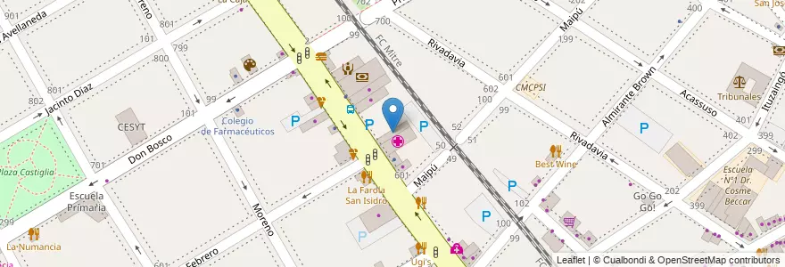 Mapa de ubicacion de Osecac - Consultorios Externos en Argentinië, Buenos Aires, Partido De San Isidro, San Isidro.