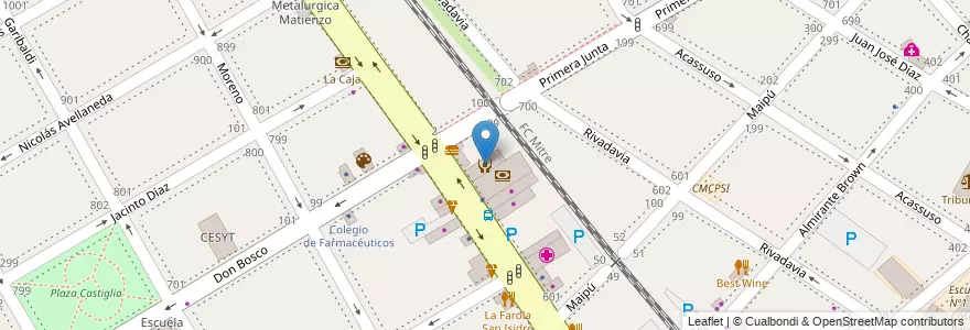 Mapa de ubicacion de Osecac - Consultorios Externos en الأرجنتين, بوينس آيرس, Partido De San Isidro, San Isidro.