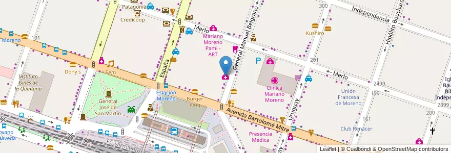 Mapa de ubicacion de OSECAC Moreno en Arjantin, Buenos Aires, Partido De Moreno, Moreno.