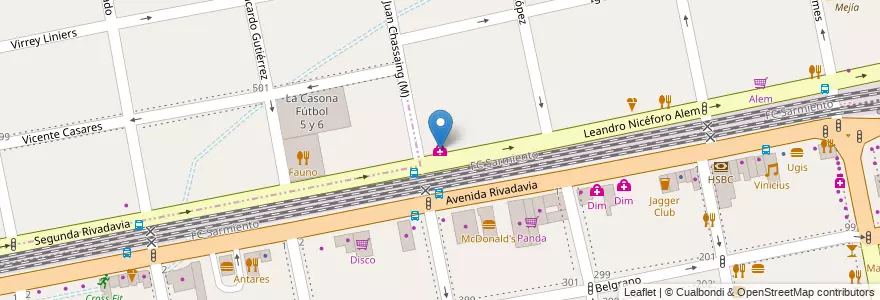 Mapa de ubicacion de Osecac Pediatría en Argentina, Buenos Aires, Partido De La Matanza, Ramos Mejía.