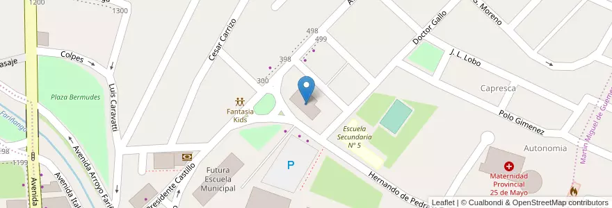Mapa de ubicacion de O.S.E.P. (Obra Social de los Empleados Públicos) en 아르헨티나, Catamarca, Departamento Capital, Municipio De San Fernando Del Valle De Catamarca, San Fernando Del Valle De Catamarca.